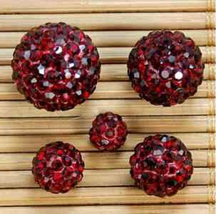 Swarovski Elements Pavé Korálky 10 mm - kvalita AA | tmavě červené (AC26)