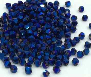 Korálky Swarovski Elements sluníčka 4 mm modré 10 kusů (AC66)