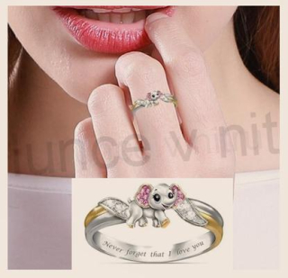 Dětský, dívčí jemný prsten slon, slůně (BP413)