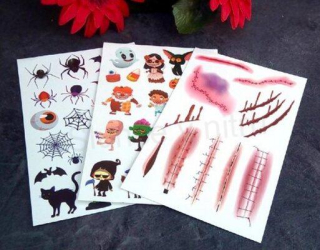 Voděodolné, dočasné tetovaní Halloveen (E854)