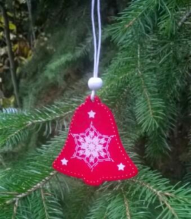 Dřevěné výřezy - závěsná ozdoba vánoční zvoneček (V178)