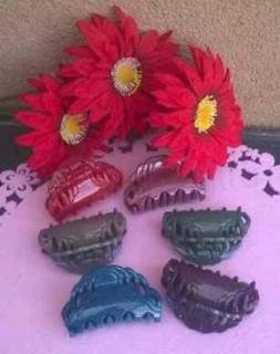 Střední skřipec do vlasů ozdobný 7 x 4,3 cm (H521)