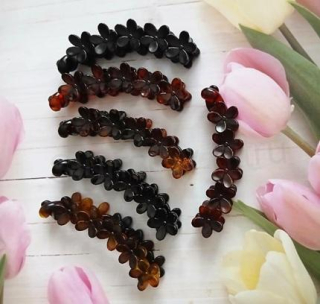 Skřipec, banánek do vlasů ozdobný kytička, délka 10 cm (H522)