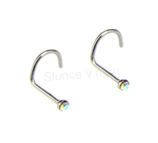 Piercing do nosu nerezová ocel 9,5 mm duhový (BB769)