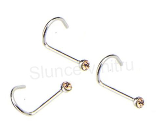 Piercing do nosu nerezová ocel 9,5 mm hnědý světlý (BB769)