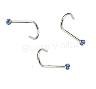 Piercing do nosu nerezová ocel 9,5 mm modrý (BB769)