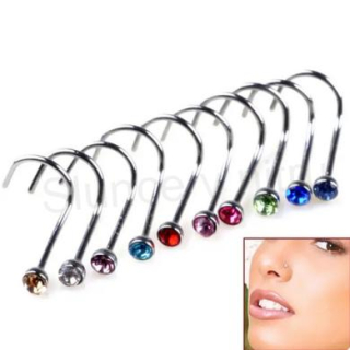 Piercing do nosu nerezová ocel 9,5 mm (BB769)