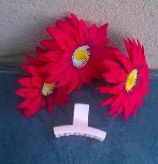 Střední skřipec do vlasů 7 x 3,9 cm pomerančový (H524)