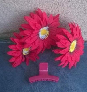 Střední skřipec do vlasů 7 x 3,9 cm růžový tmavý (H524)