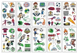 Voděodolné, dočasné tetovaní Fotbal (E867)