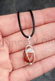 Šňůrkový náhrdelník přívěšek Jaspis (X1731)