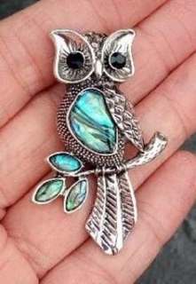 Brož Sova přírodní mušle Paua (X1735)