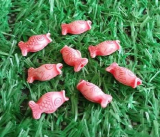 Červený korálek ryba 17 x 8,5 mm (AC71)