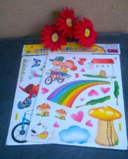 3D Dětská Samolepicí tapeta, dekorace Duha, žabka (E875)