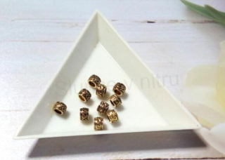 Kovový korálek | mezidíl 5,5 x 4 mm starožitné zlato (AA327)