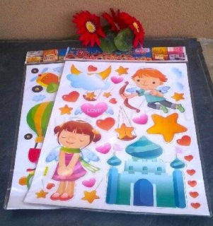 3D Dětská Samolepicí tapeta, dekorace Letadla, Láska, Postavičky (E876)