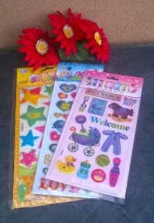 Pěnová 3D dekorace, nálepka, samolepka srdce, hvězda, tvary více druhů (E880)