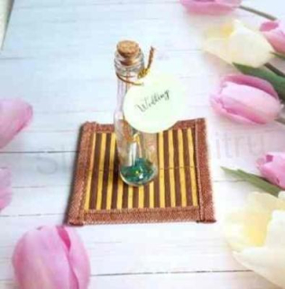 Kuchyňská podložka z přírodního bambusu 10 x 10 cm | 6 kusů (L41)