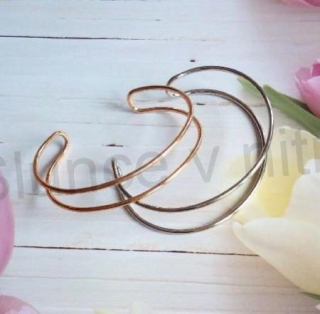 Kovový otevřený dvojitý náramek více barev (BC568)