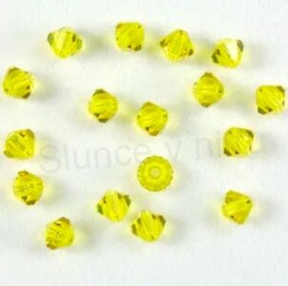 Korálky Swarovski Elements sluníčka, bicone | 4 mm | žluté | 10 kusů (AC347)