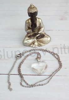 Křišťálové srdce na nerezovém řetízku (X1738)