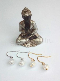 Minerální náušnice AB Křišťálové  práskané (X1747)