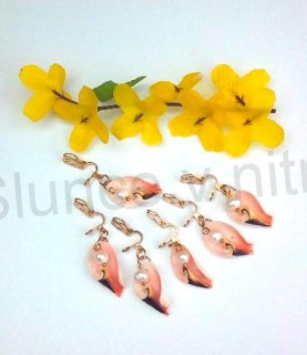 Visací náušnice klipsny mořské plody pravá mušle pravá perla více balení (X1757)