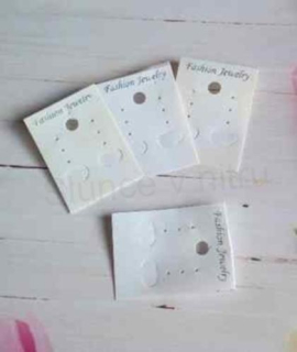 Kartičky na šperky 5,1 x 3,7 cm bílé s nápisem (AE35)