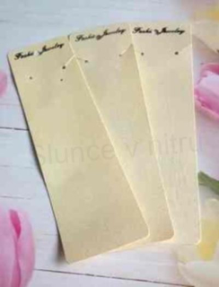 Kartičky na šperky 21 x 5,5 cm Krémové s nápisem (AE36)