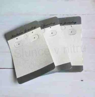 Kartičky na šperky 8 x 5 cm stříbrné s nápisem (AE38)