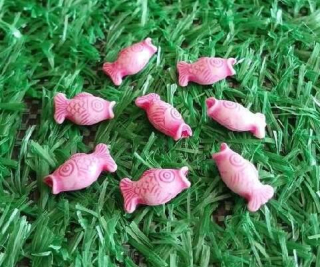 Tmavě růžový korálek ryba 17 x 8,5 mm (AC79)