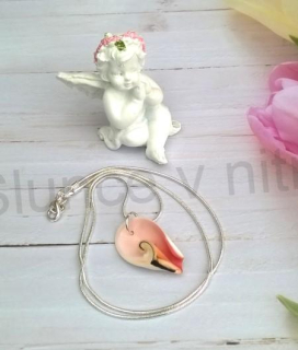 Minerální řetízkový náhrdelník mořské plody pravá mušle (X1760)