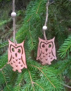 Dřevěné výřezy - závěsná ozdoba sova - 2 kusy v balení (V184)