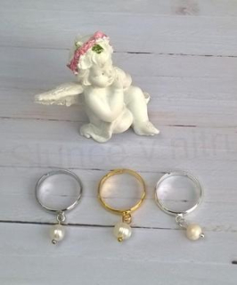 Nastavitelný minerální prsten s pravou perlou (X1764)