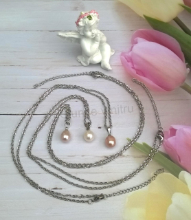 Nerezový náhrdelník přívěsek s perlou (BD829)