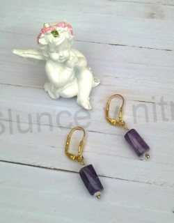 Minerální náušnice ametystové (X1779)