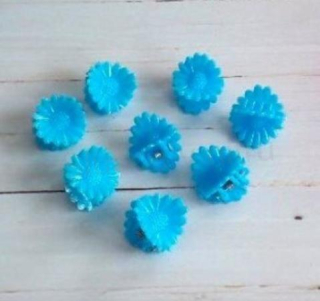Mini skřipec do vlasů barevná kytička 18 x 18,2 mm modrá (H540)