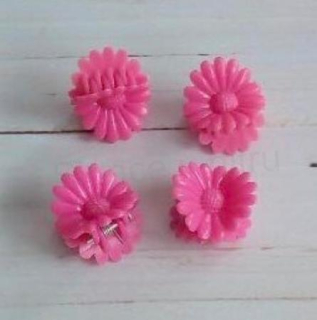 Mini skřipec do vlasů barevná kytička 18 x 18,2 mm starorůžová (H540)