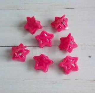 Mini skřipec do vlasů barevná Hvězda 17,4 x 18,6 mm růžová tmavá (H541)