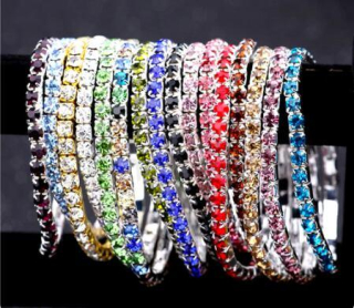 Dámský zirkonový štrasový náramek více barev (BC569)