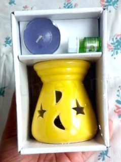 Keramická aromalampa sada olej a vonná svíčka (CH43)