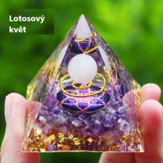 Orgonitová pyramida - Květ zrození - lotosový květ 5,7 x 5 cm (PP181)