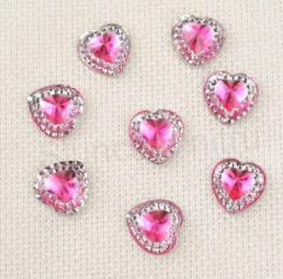 Kabošon srdíčko - plastové 12 mm (AD164)