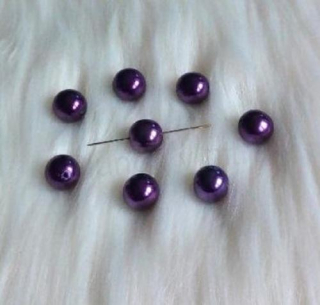 Skleněné voskované perle 12 mm – fialová (AC374)