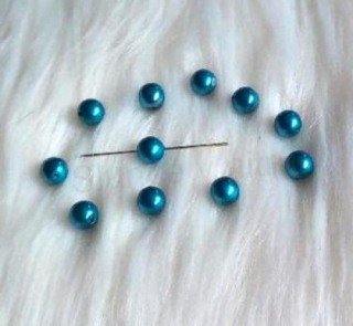 Skleněné voskované perle 8 mm – modré (AC378)