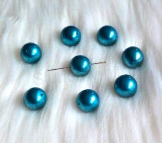 Skleněné voskované perle 14 mm – modrá (AC381)