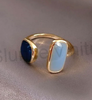 Pozlacený otevřený smaltovaný prsten (BP416)