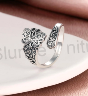 Otevřený zdobený prsten Motýl, motýlek (BP418)
