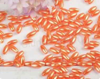 Plastové voskované oválné korálky oranžové (AC399)