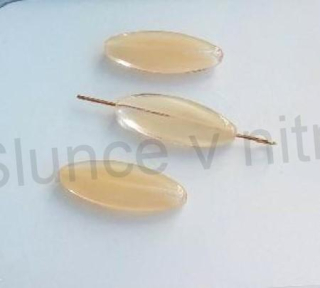 Skleněný ploškovaný korálek 24,4 x 9,4 mm - 3 ks (AC404)